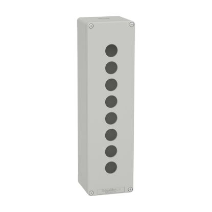 Picture of Die cast empty control station, Harmony XAP, XB2 SL, aluminium, grey, M32, 8 cut outs 22mm, 85x310x77mm