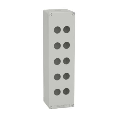 Picture of Die cast empty control station, Harmony XAP, XB2 SL, aluminium, grey, M32, 10 cut outs 22mm, 85x310x77mm