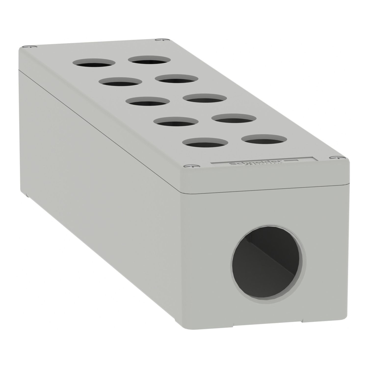 Picture of Die cast empty control station, Harmony XAP, XB2 SL, aluminium, grey, M32, 10 cut outs 22mm, 85x310x77mm