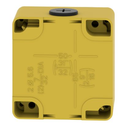 Picture of Empty control station, Harmony XAP, XB2 SL, zinc alloy, yellow, M20, undrilled, 80x80x51,5mm, UL cULus