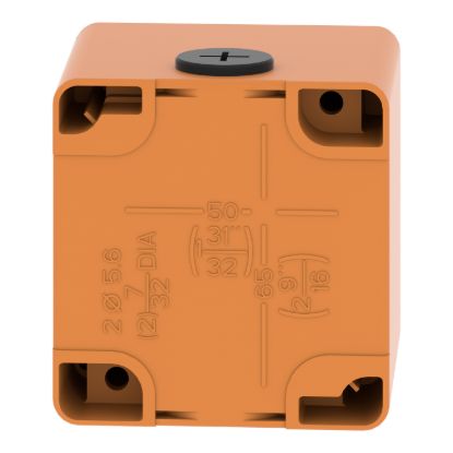 Picture of Empty control station, Harmony XAP, XB2 SL, zinc alloy, orange, M20, 1 cut out 22mm, 80x80x77mm, UL cULus