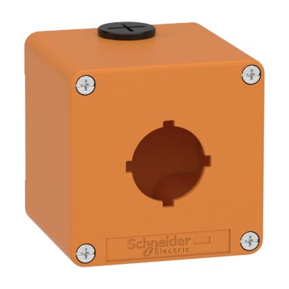 Picture of Empty control station, Harmony XAP, XB2 SL, zinc alloy, orange, M20, 1 cut out 30mm with notches, 80x80 x77mm, UL cULus