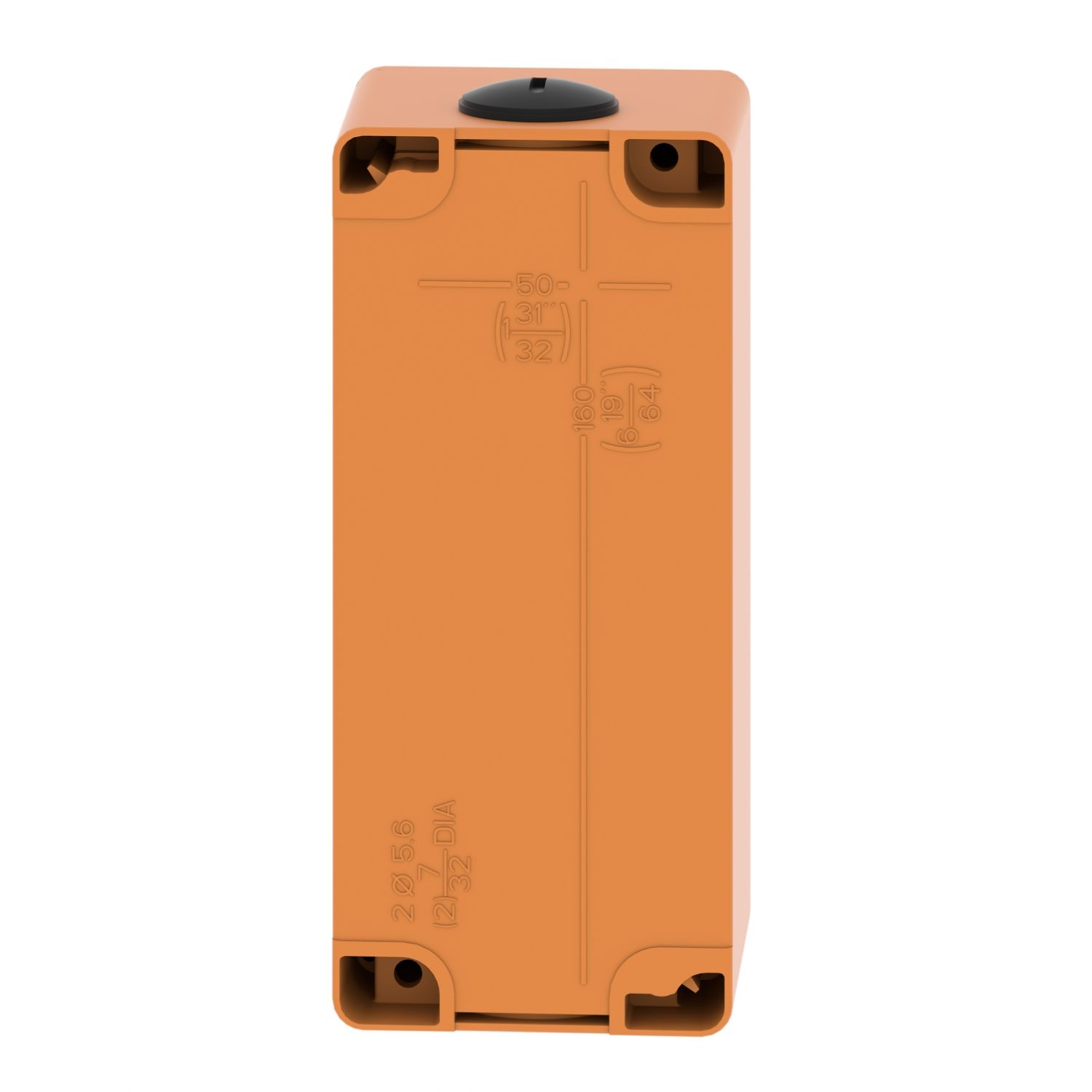 Picture of Empty control station, Harmony XAP, XB2 SL, zinc alloy, orange, M25, 3 cut outs 22mm, 80x175x77mm