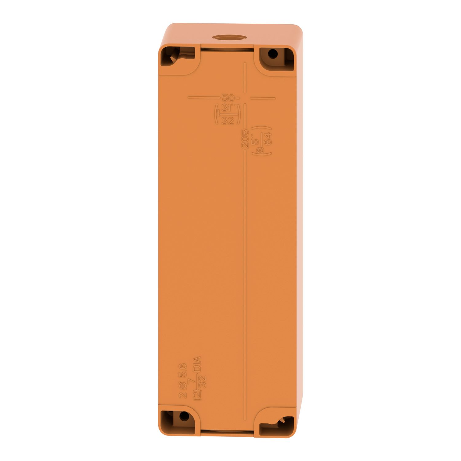 Picture of Empty control station, Harmony XAP, XB2 SL, zinc alloy, orange, M25, 6 cut outs 22mm, 80x220x77mm