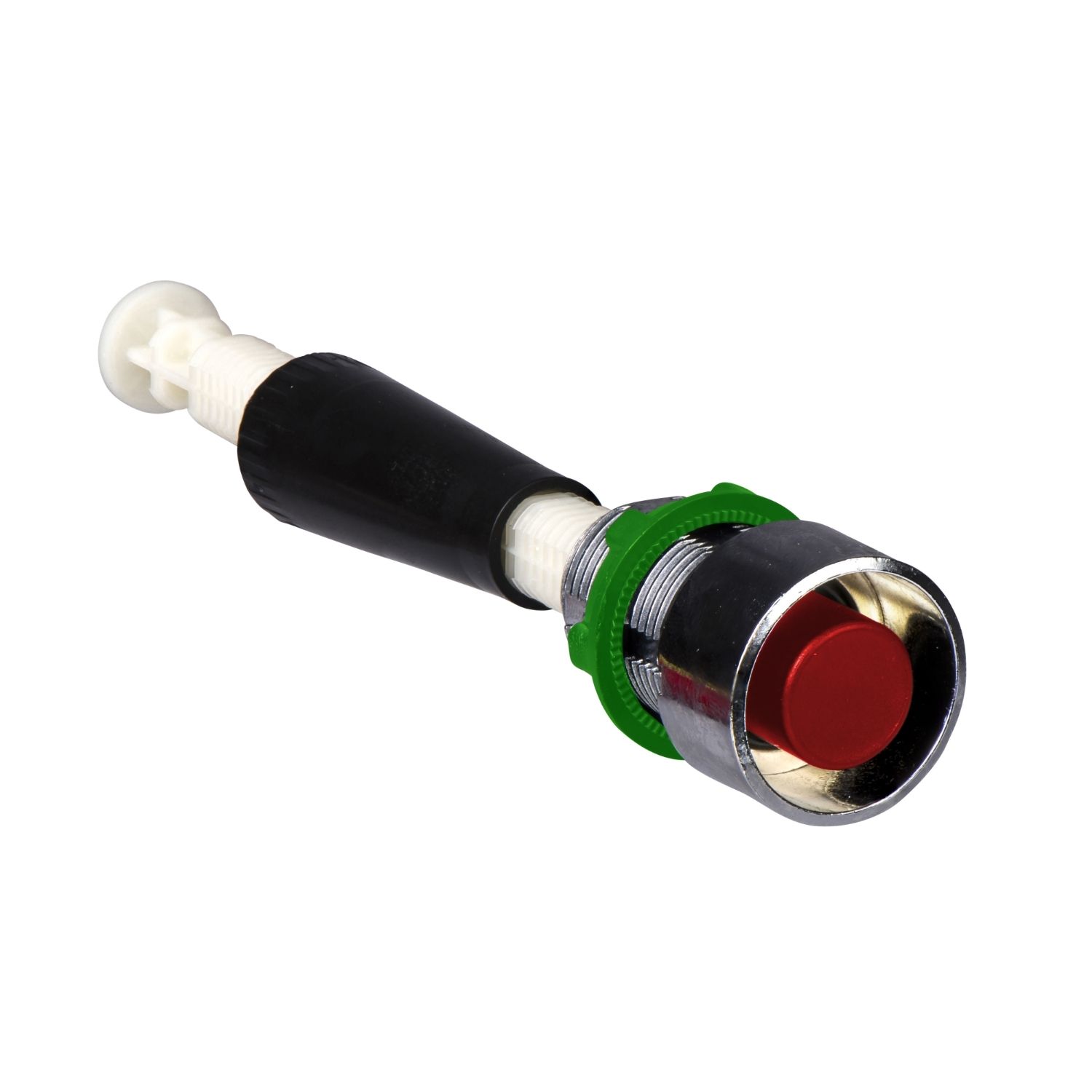Picture of Manual overload reset push button, Harmony XB4, metal, flush, red, 22mm, 30...130mm actuation distance, unmarked