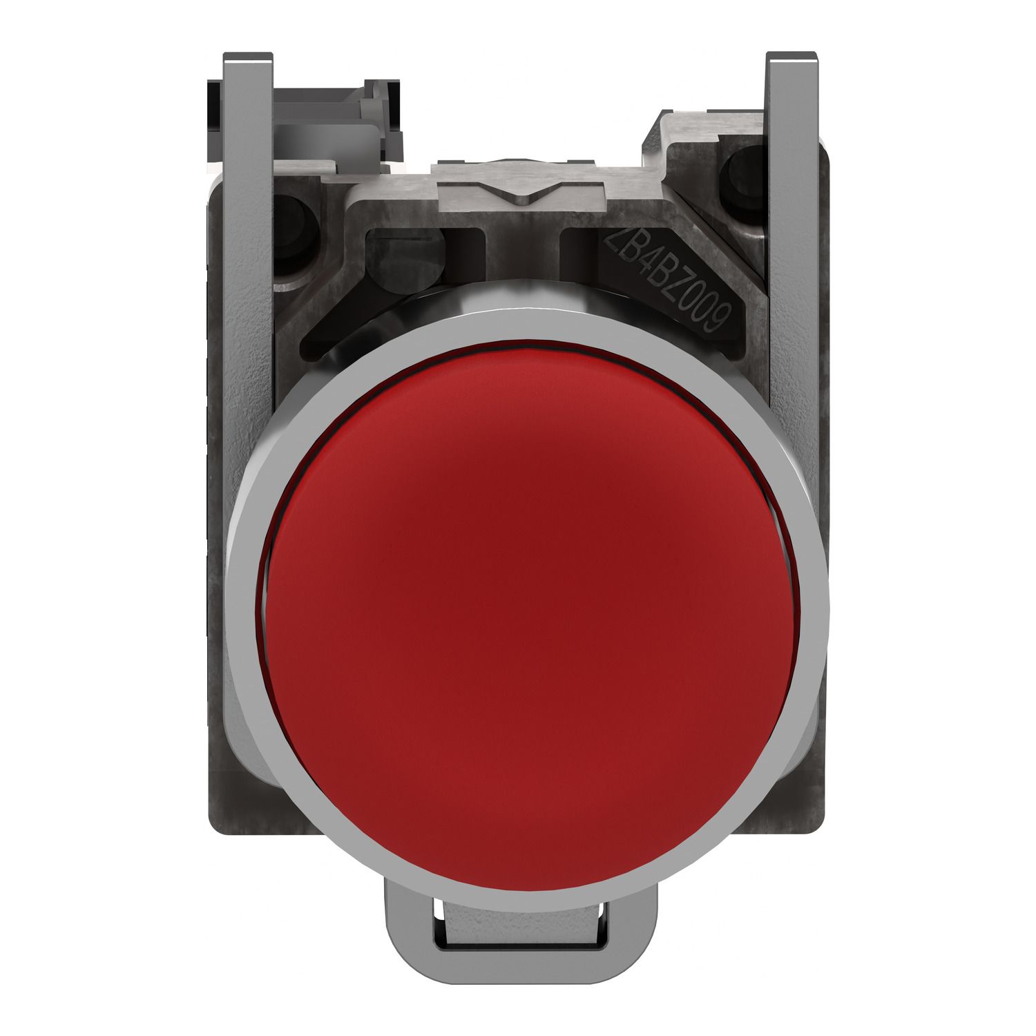 Picture of Push button, Harmony XB4, metal, projecting, red, 22mm, spring return, unmarked, 1NC
