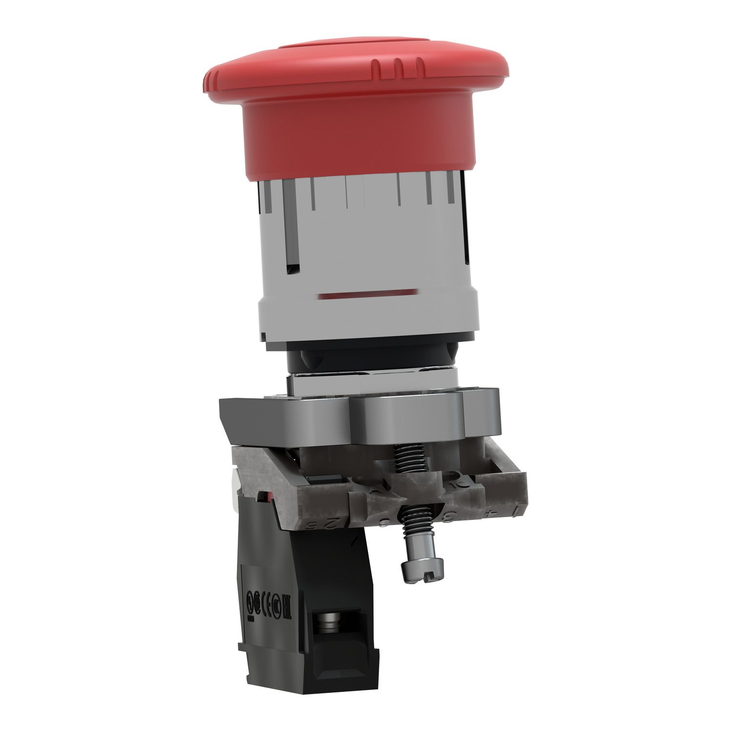 Picture of Emergency switching off push button, Harmony XB4, metal, red mushroom 40mm, 22mm, trigger latching turn to release, 1NC