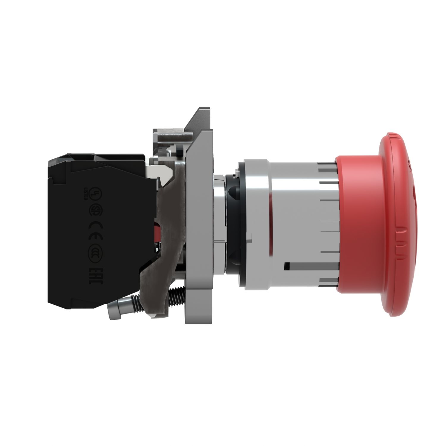 Picture of Emergency switching off push button, Harmony XB4, metal, red mushroom 40mm, 22mm, trigger latching turn to release, 1NC
