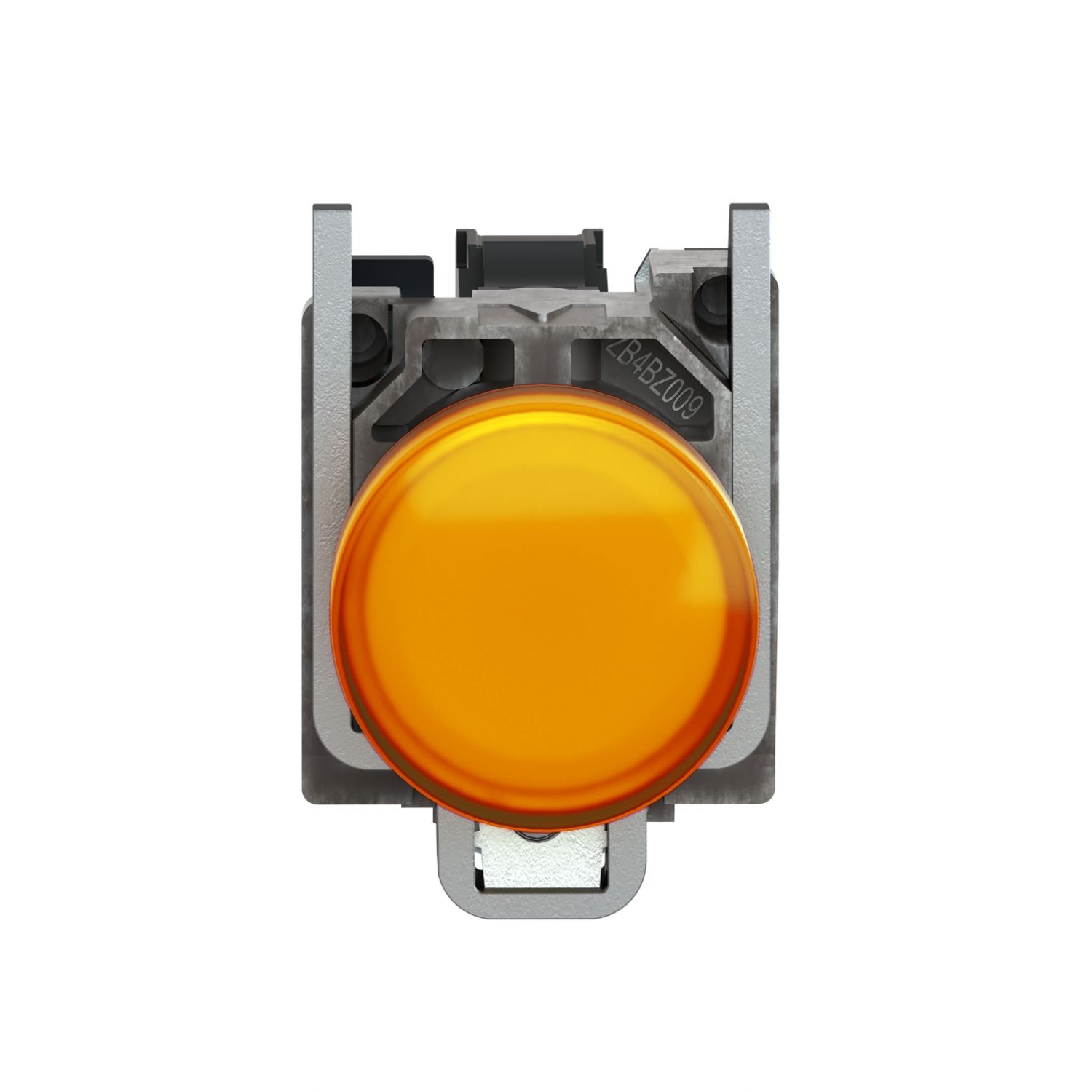 Picture of Pilot light, Harmony XB4, grey plastic, orange, 22mm, universal LED, plain lens, 24V AC DC