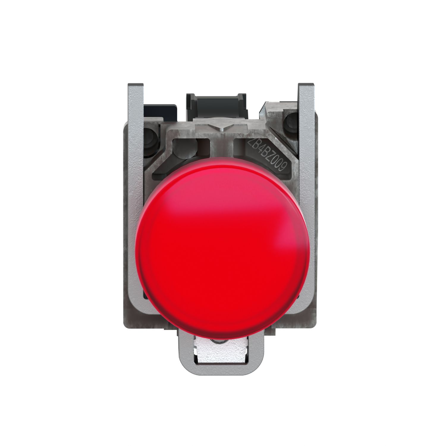 Picture of Pilot light, Harmony XB4,metal, red, 22mm, universal LED, plain lens, 110...120V AC