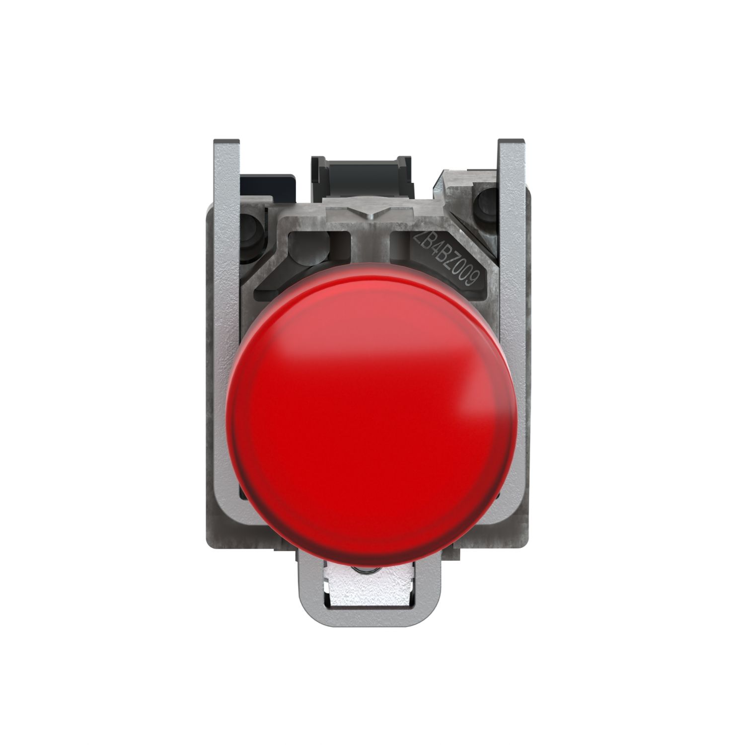 Picture of Pilot light, Harmony XB4,metal, red, 22mm, universal LED, plain lens, 110...120V AC