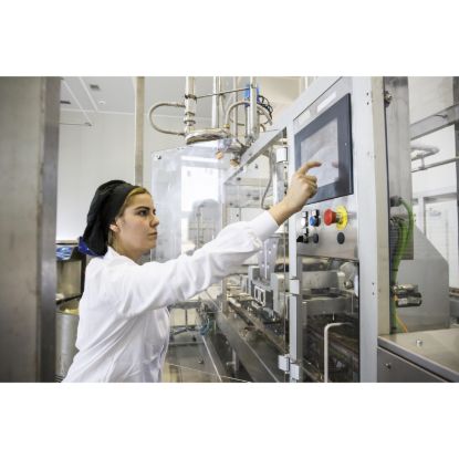 Picture of Push-to-test pilot light, Harmony XB4, metal, white, universal LED, screw clamp terminals, 24V