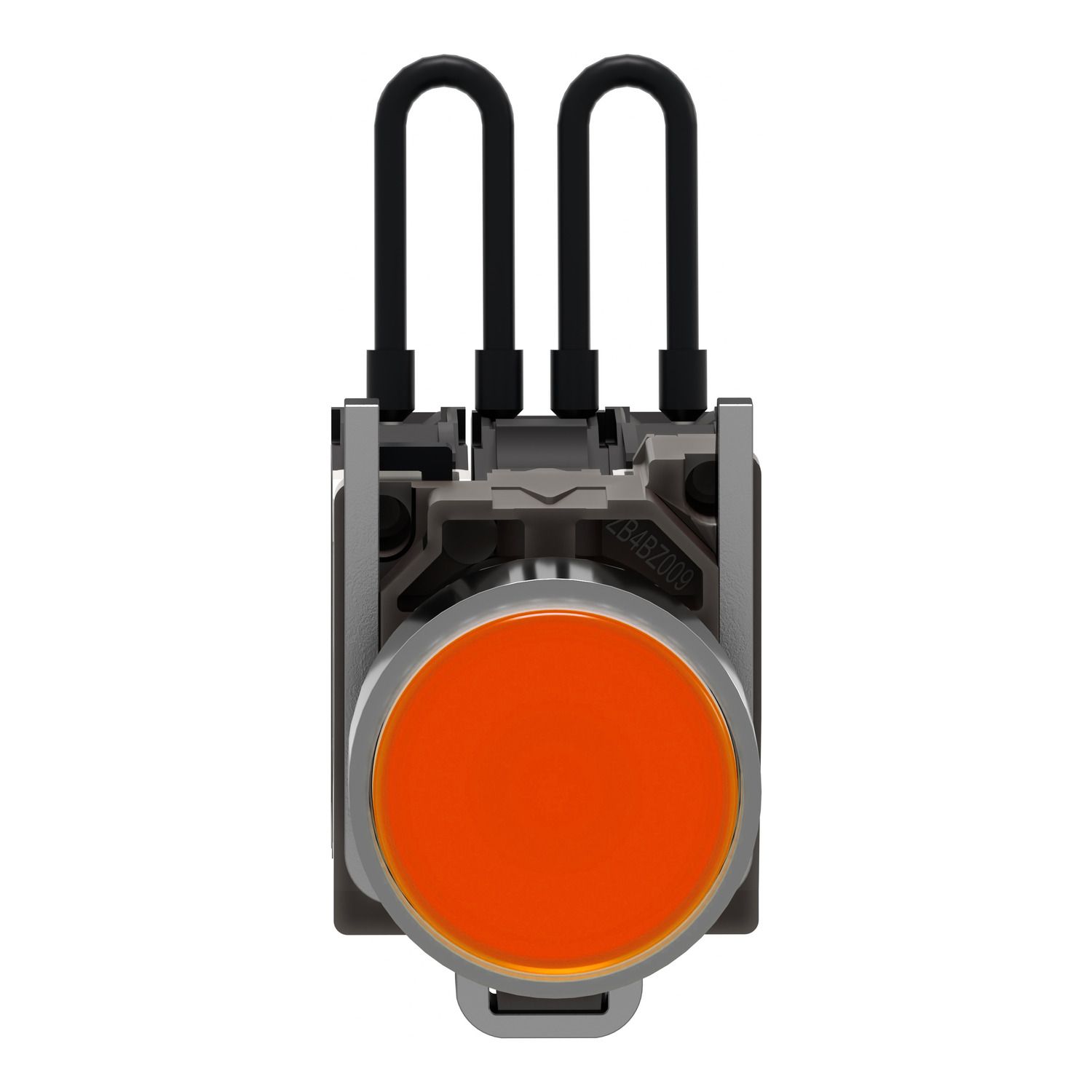 Picture of Push-to-test pilot light, Harmony XB4, metal, orange, universal LED, screw clamp terminals, 110...120V