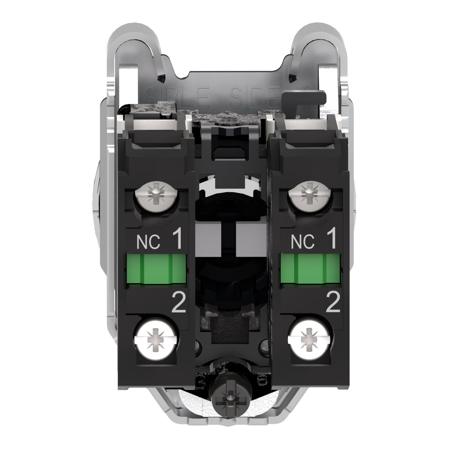 Picture of Selector switch flush mounted, Harmony XB4, metal, black, 30mm, 3 positions, stay put, 2NO