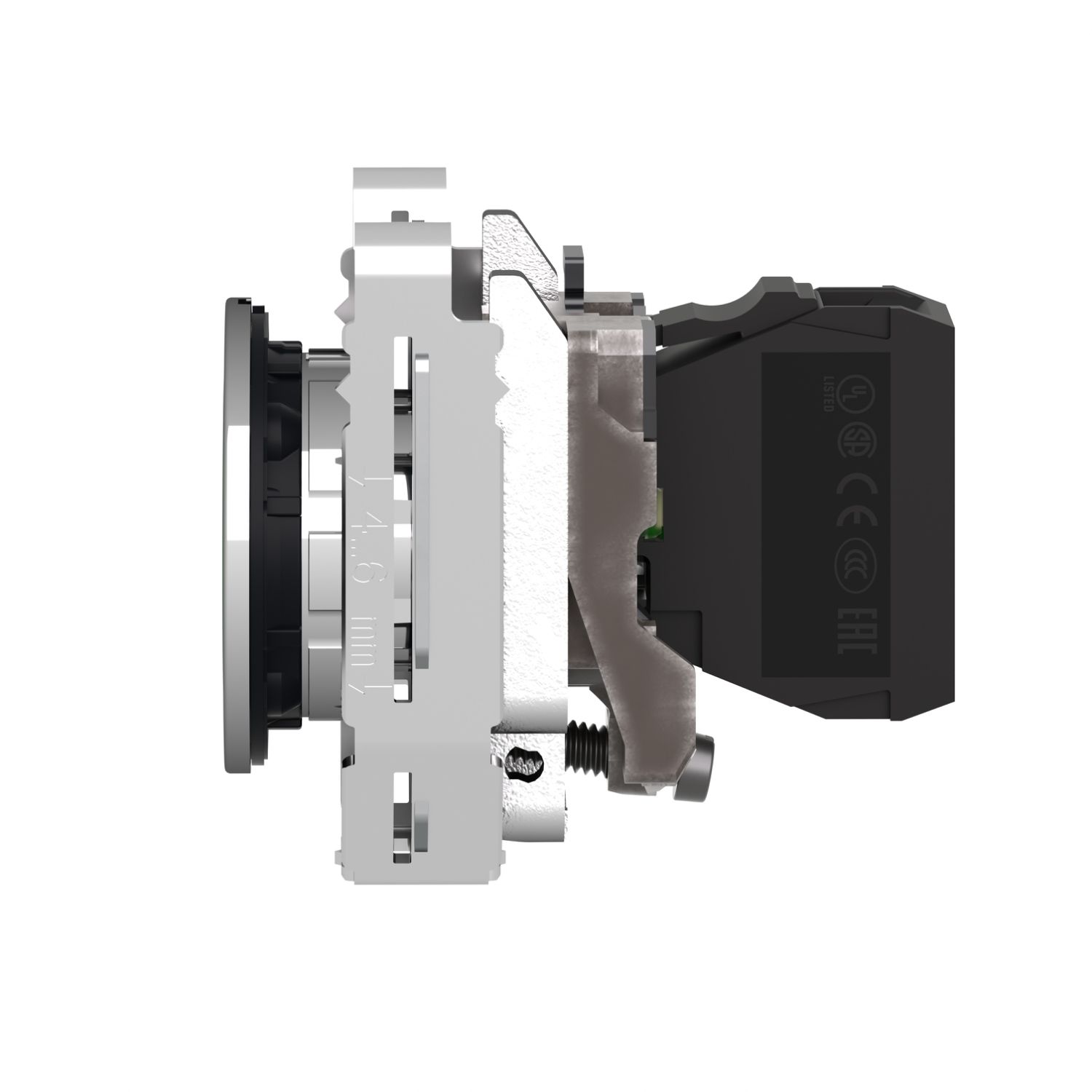 Picture of Pilot light, Harmony XB4,metal, green flush mounted, 30mm, universal LED, plain lens, 230...240V AC