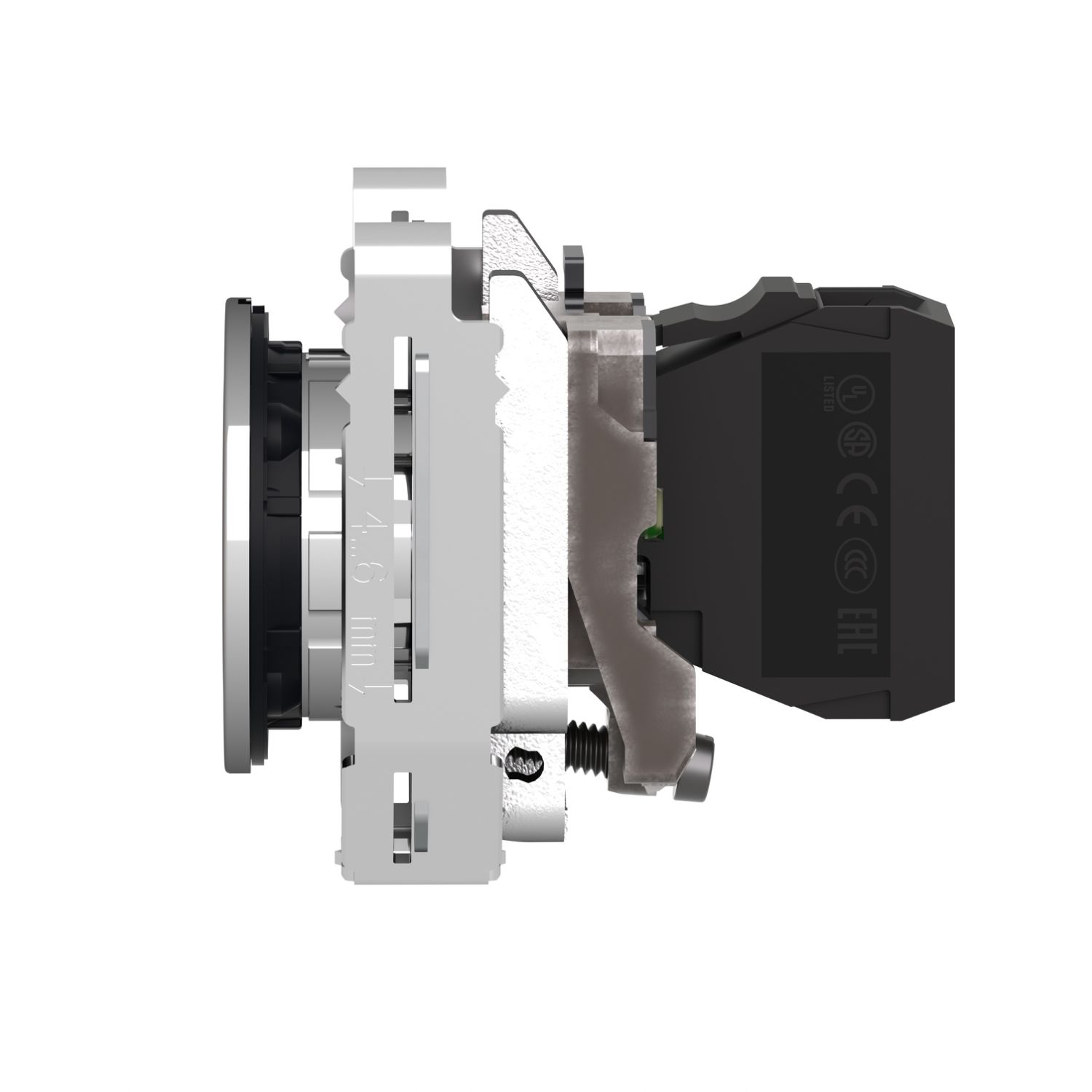 Picture of Pilot light, Harmony XB4,metal, red flush mounted, 30mm, universal LED, plain lens, 230...240V AC