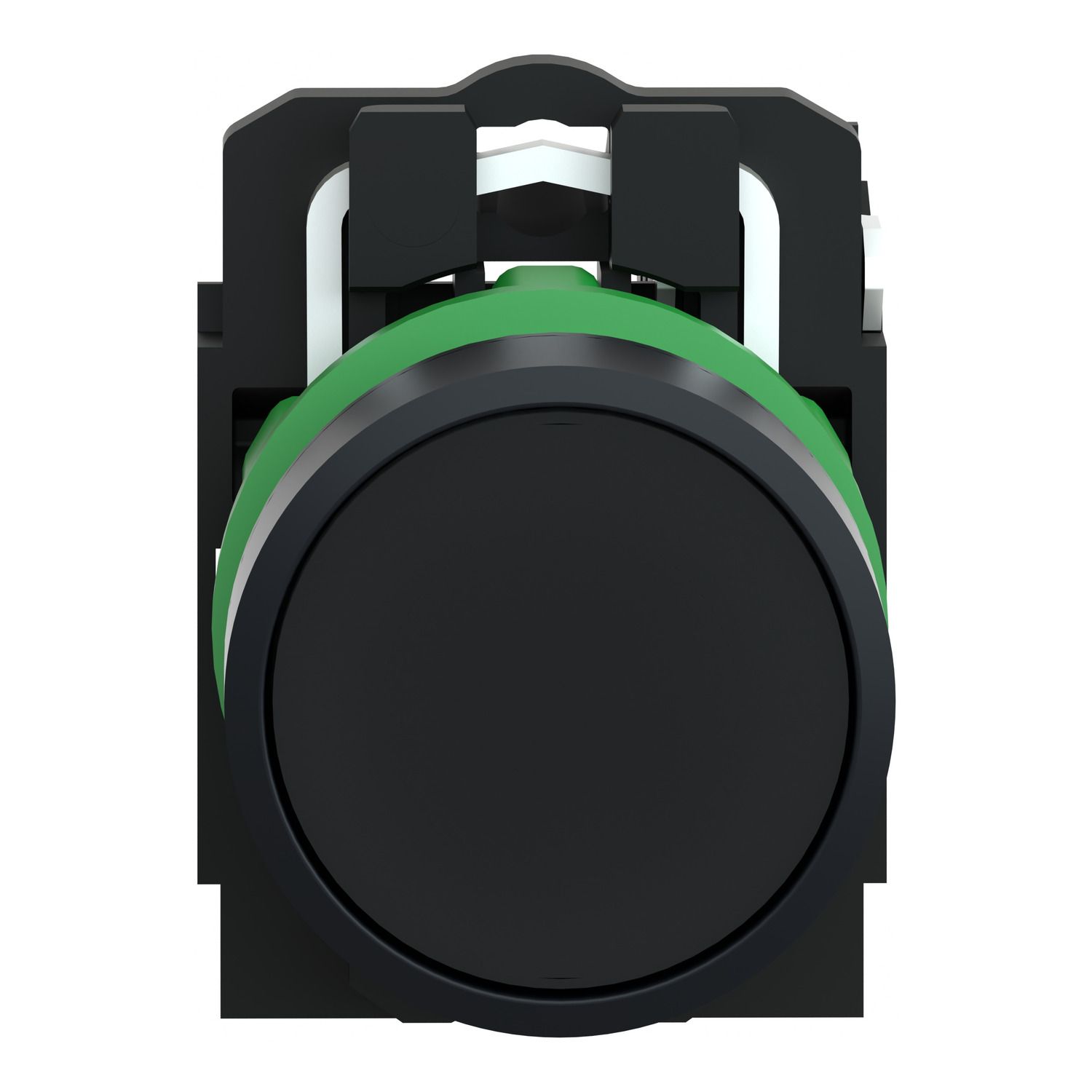 Picture of Push button, Harmony XB5, plastic, flush, black, 22mm, spring return, unmarked, 1NO