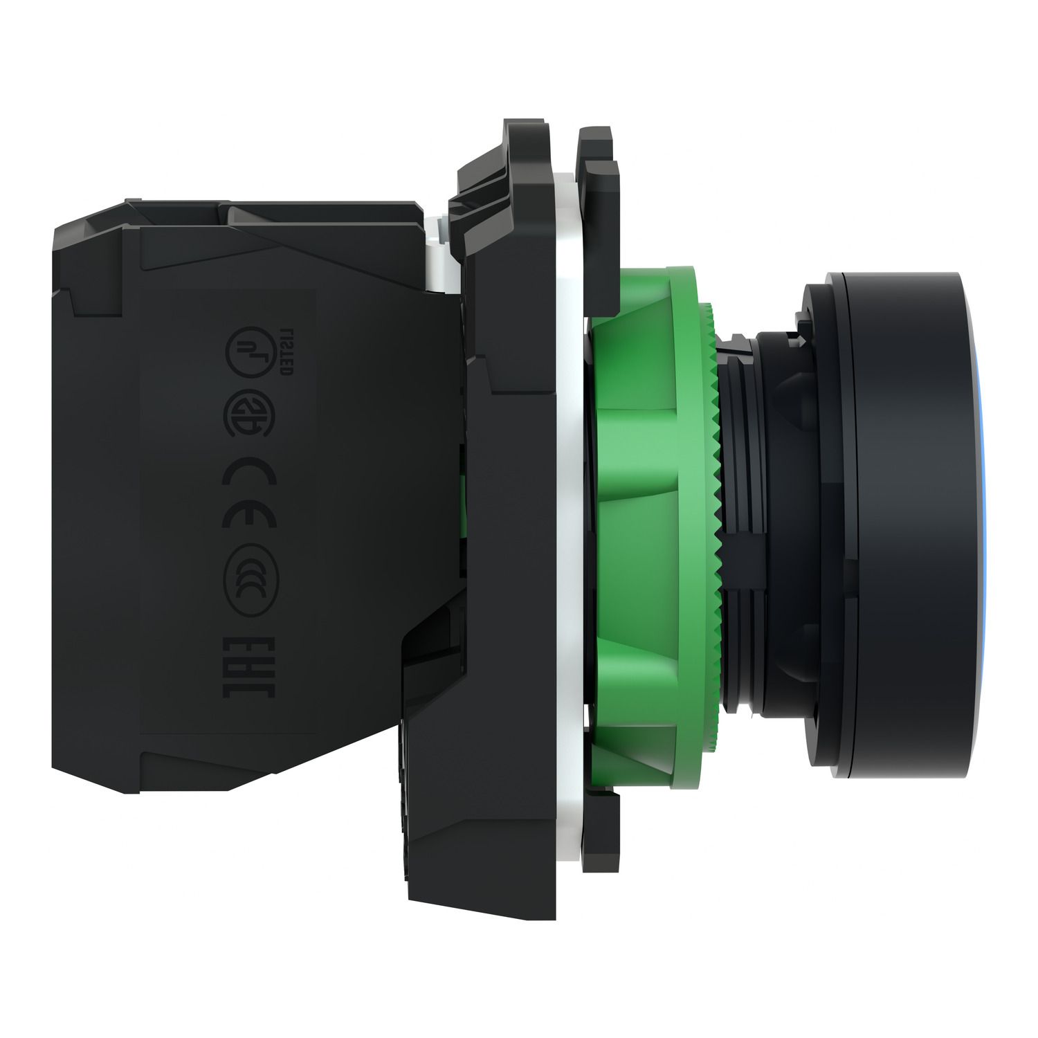 Picture of Push button, Harmony XB5, plastic, flush, blue, 22mm, spring return, unmarked, 1NO