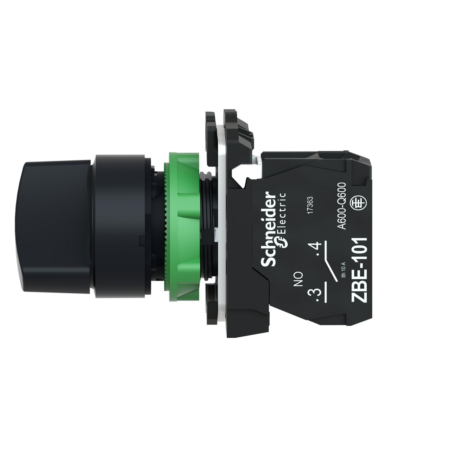 Picture of Selector switch, Harmony XB5, plastic black, 22mm, 2 positions, stay put, 1NO