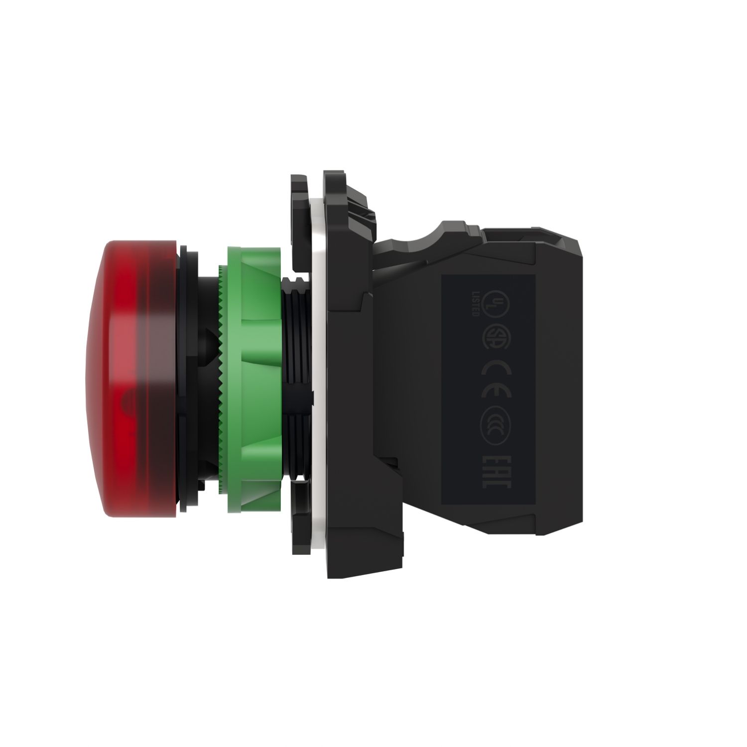 Picture of pilot light, Harmony XB5, grey plastic, red, 22mm, universal LED, plain lens, 110...120V AC