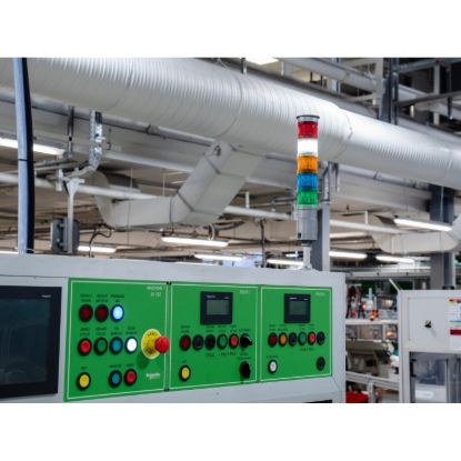 Picture of Pilot light, Harmony XB5, grey plastic, blue, 22mm, universal LED, plain lens, 230...240V AC