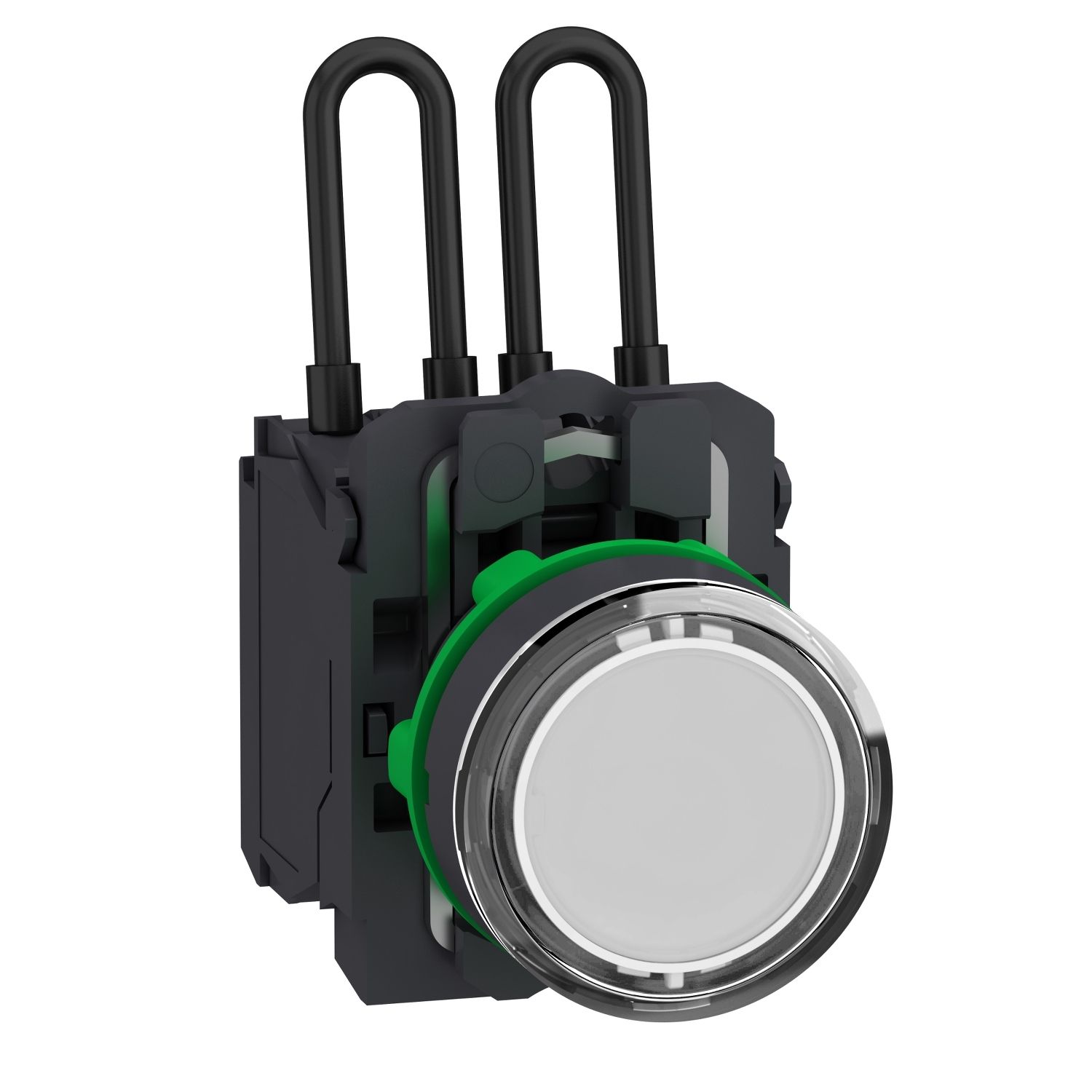 Picture of Push to test pilot light, Harmony XB5, universal LED,  white, plastic, 22mm, 110...120V