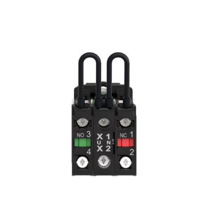Picture of Push-to-test pilot light, Harmony XB5, plastic, orange, universal LED, screw clamp terminals, 24V
