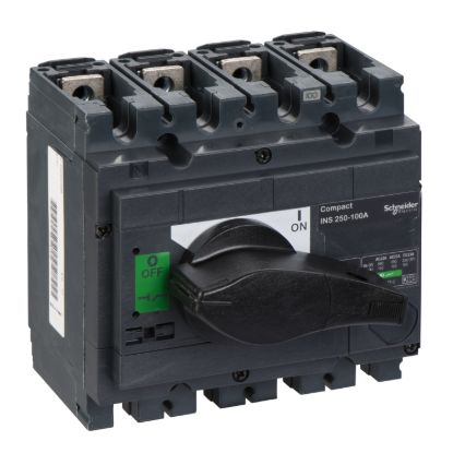 Picture of switch disconnector, Compact INS250-100, 100A, standard version with black rotary handle, 4 poles
