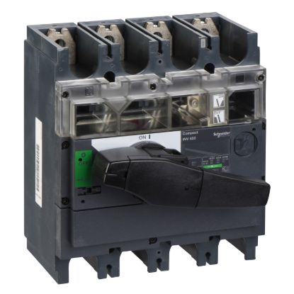 Picture of switch disconnector, Compact INV400, visible break, 400A, standard version with black rotary handle, 4 poles