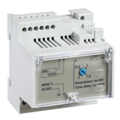 Picture of MN delay unit, MasterPact NT/NW, ComPacT NS, adjustable time delay 0.5s/3s, 100/130VDC, 100/130VAC 50/60Hz, spare part