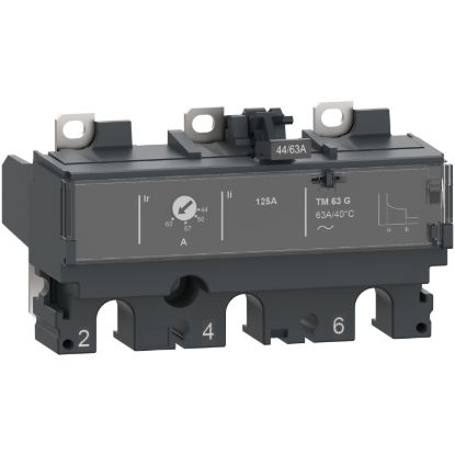 Picture of Trip unit TM63G, ComPacT NSX100/160, 3 poles, thermal magnetic protections, generator protection, 63A rating