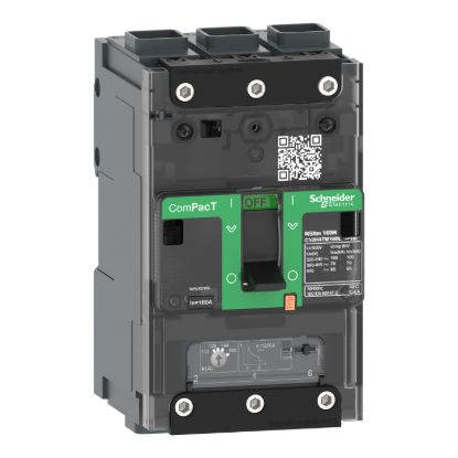 Picture of Circuit breaker, ComPacT NSXm 160N, 50kA/415VAC, 3 poles, TMD trip unit 100A, EverLink lugs