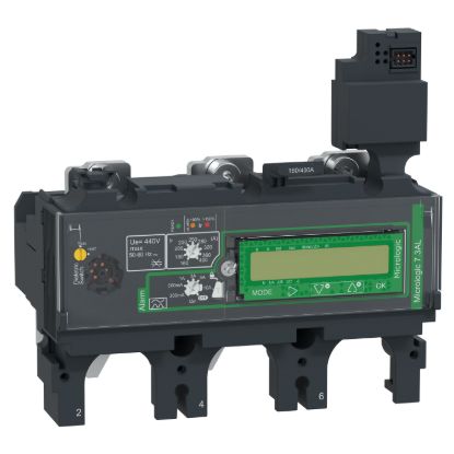 Picture of Trip unit MicroLogic Vigi 7.3E AL, ComPacT NSX400/630, 3P, basic protections, earth leakage alarm, energy meter, 400A