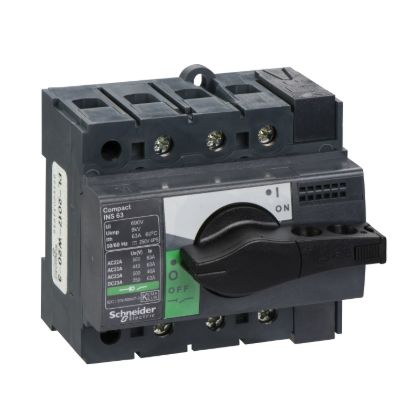 Picture of Switch disconnector, ComPact, Compact INS63 , 63 A, standard version with black rotary handle, 3 poles