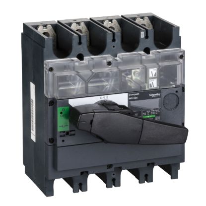 Picture of switch disconnector, Compact INV630, visible break, 630A, standard version with black rotary handle, 4 poles