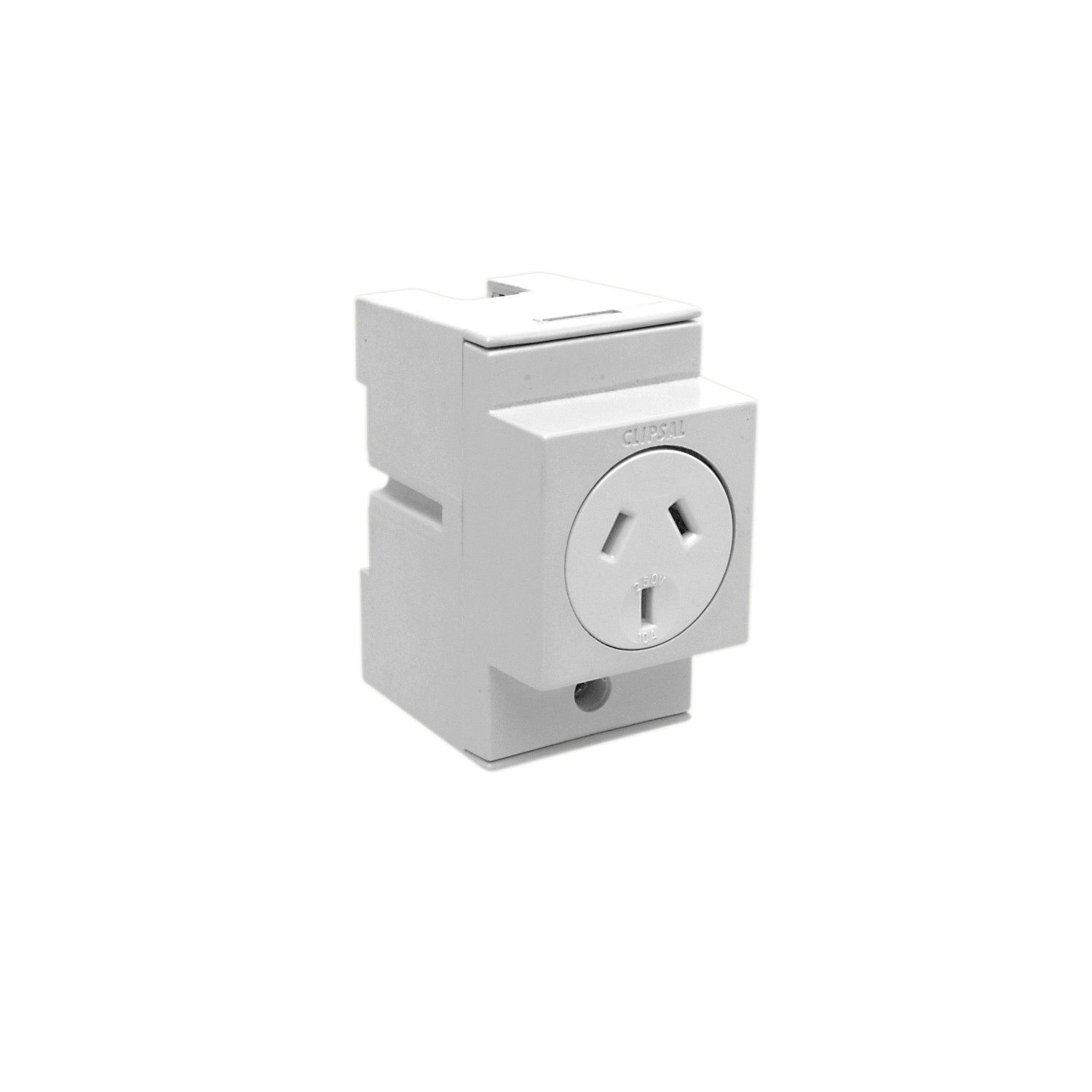 Picture of Socket outlet, Clipsal - Max 4, DIN Mounted 10 A 250 V 3 pin 2.5 module single pole
