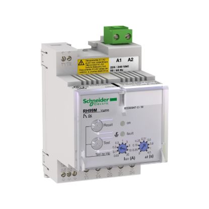 Picture of Residual current monitoring relay, VigiPacT RH99M, 30mA-30A, 12/24VAC 50/60Hz, 12/48VDC, DIN rail mounting