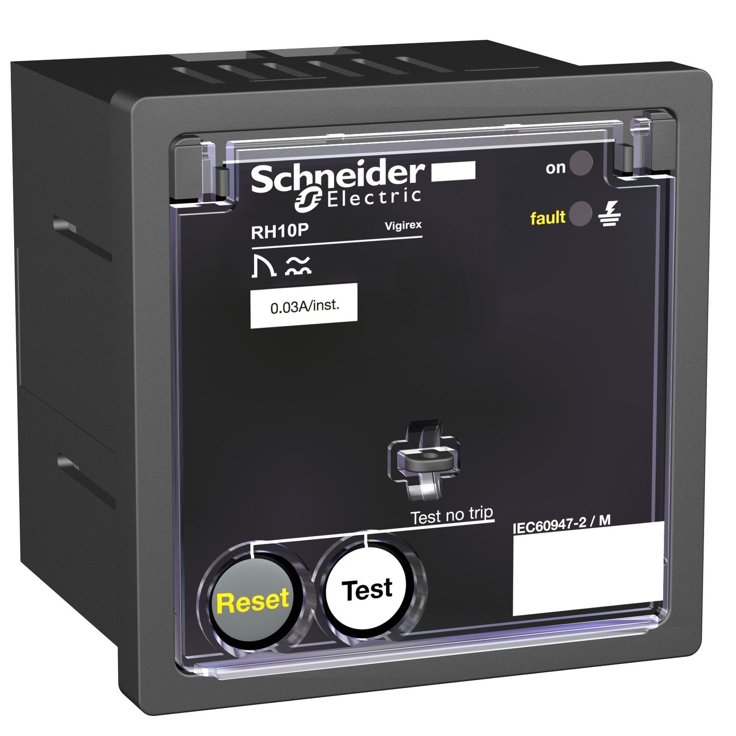 Picture of Residual current protection relay, VigiPacT RH10P, 500mA, 110/130VAC 50/60Hz, front panel mounting