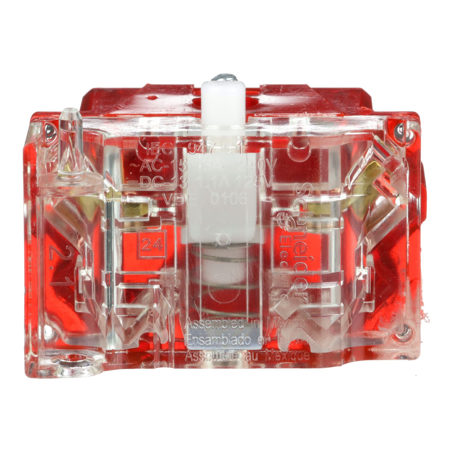 Picture of Contact block with protected terminals, Harmony 9001K, Harmony 9001SK, 0...600V, silver alloy contacts, screw clamp terminal, late break, 1NC