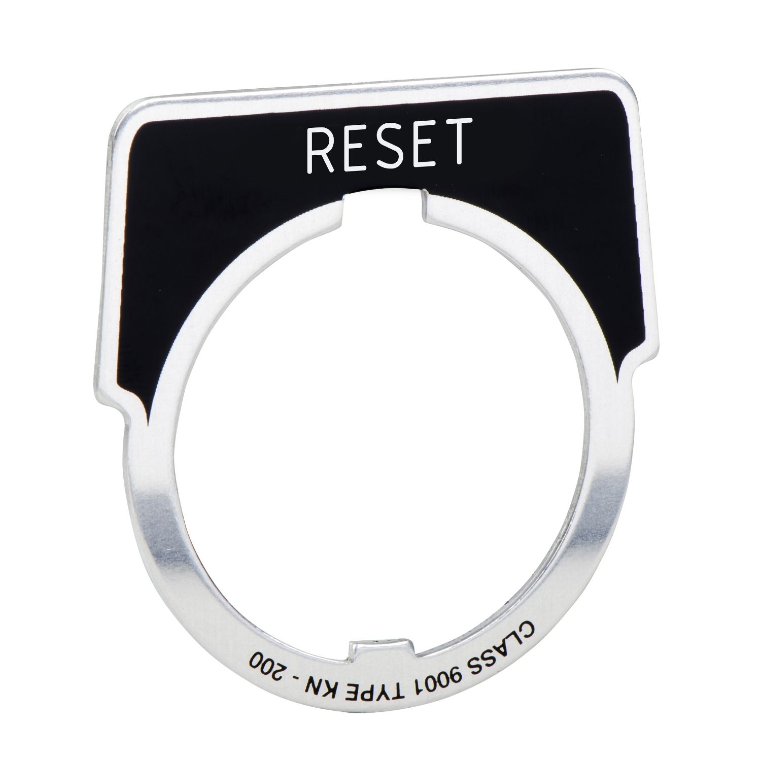 Picture of Legend, Harmony 9001K, Harmony 9001SK, 30mm, aluminium, black with silver letters, 40x43mm, marking RESET