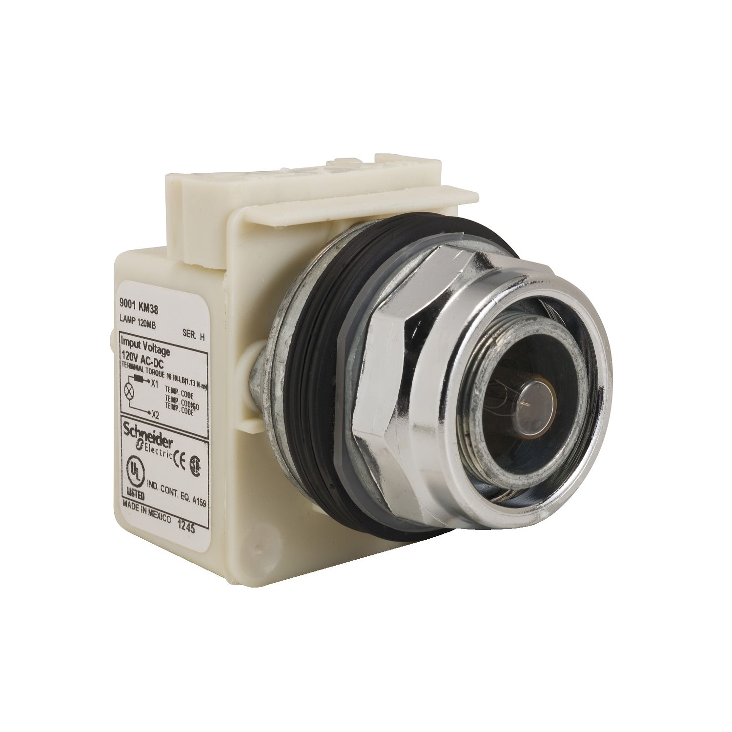 Picture of Head for pilot light, Harmony 9001K, metal, without cap, 30mm, 120V