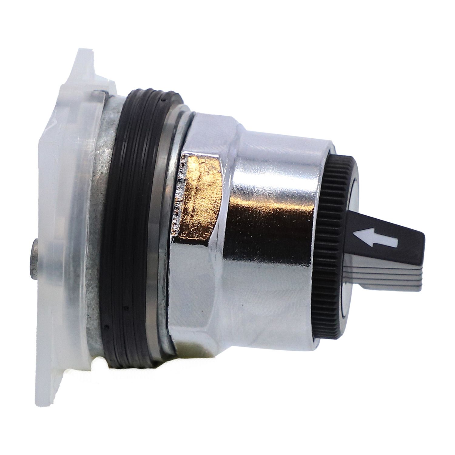 Picture of Selector switch head, Harmony 9001K, metal, standard handle, black, 30mm, 2 positions, spring return left to right