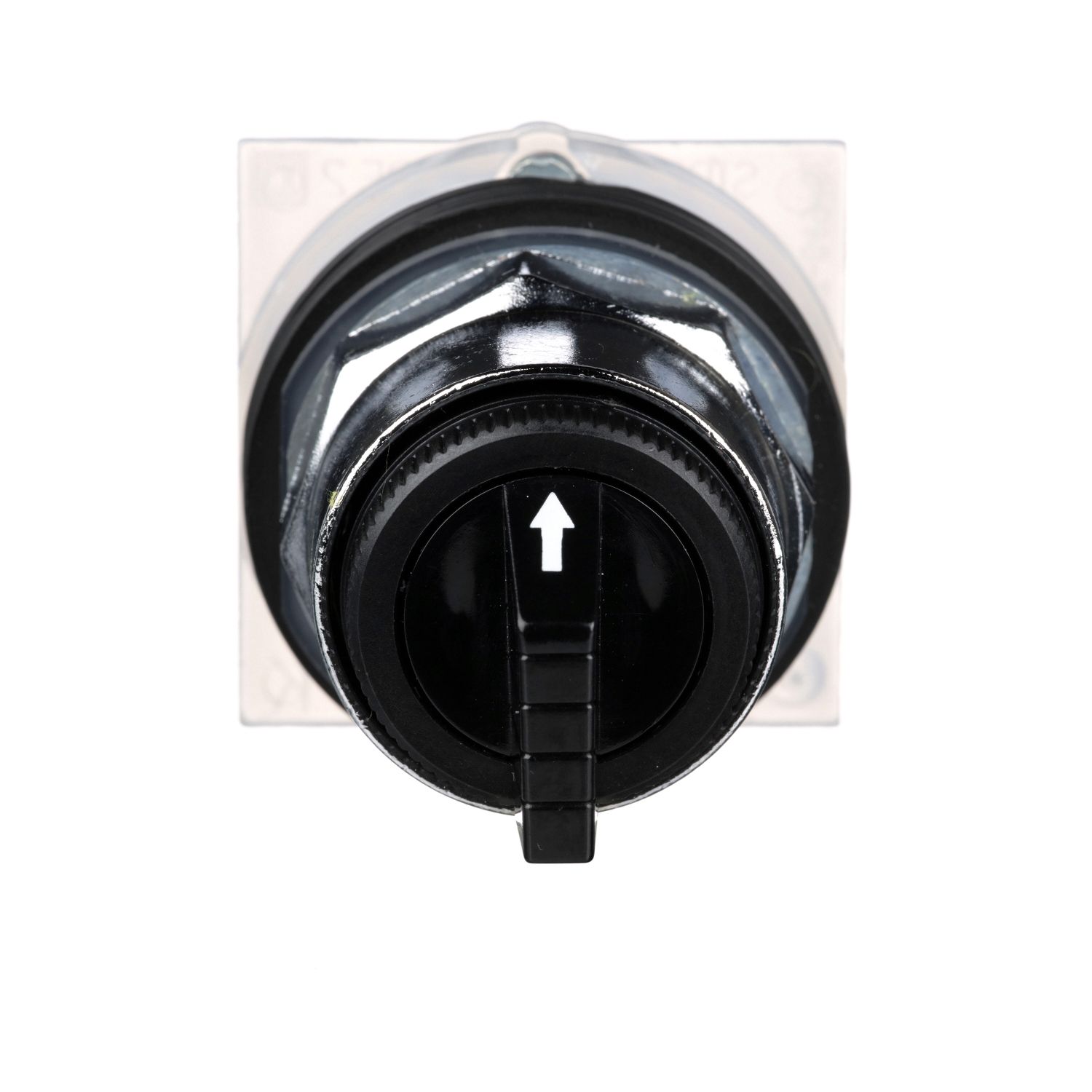 Picture of Head for selector switch, Harmony 9001K, metal, standard handle, black, 30mm, 3 positions, return both sides to center