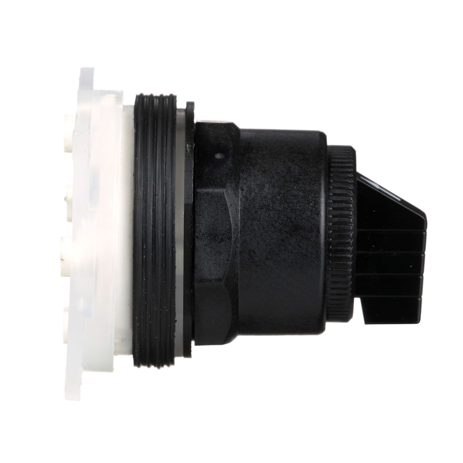 Picture of Selector switch head, Harmony 9001SK, plastic, standard handle, black, 30mm, 3 positions, Cam C, stay put