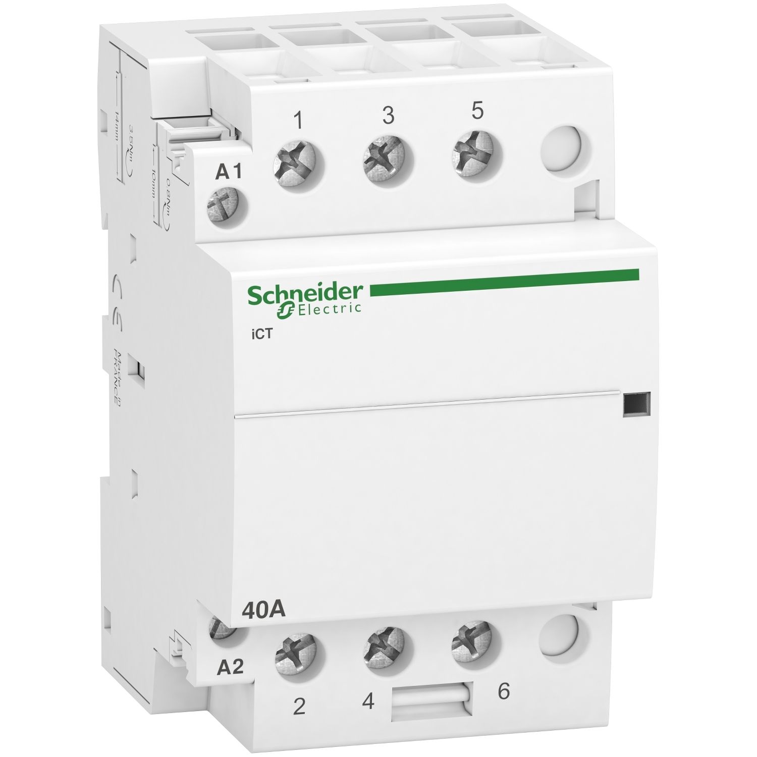 Picture of Contactor, Acti9, iCT, 3 poles, 3 NO, 40 A, 220..240 V AC