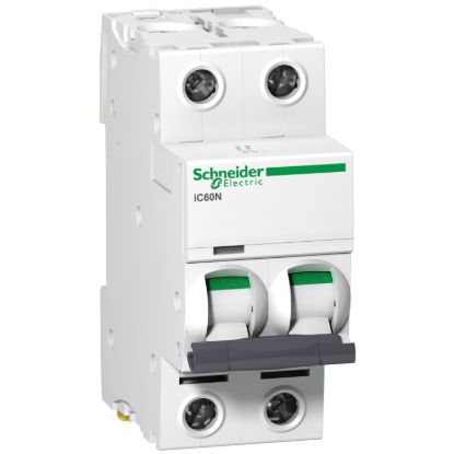 Picture of Miniature circuit breaker (MCB), Acti9 iC60N DISBO, 2P, 32A, D curve, 6000A (IEC/EN 60898-1), 10kA (IEC/EN 60947-2)