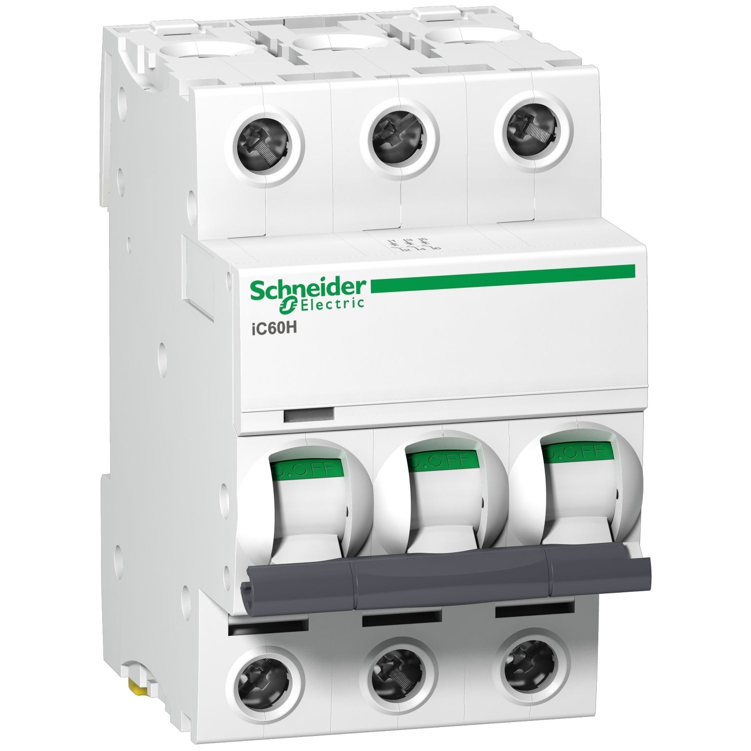 Picture of Miniature circuit breaker (MCB), Acti9, iC60H Disbo, 3P, 50A, B curve, 10000A (IEC/EN 60898-1), 15kA (IEC/EN 60947-2)