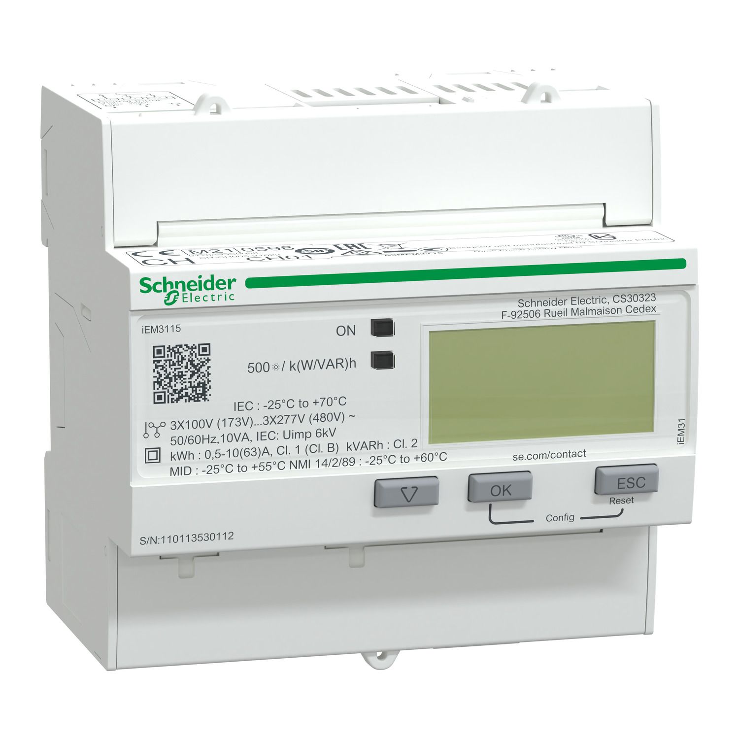 Picture of IEM3115 energy meter, Acti9, 63 A - 2 digital I - multi-tariff - MID