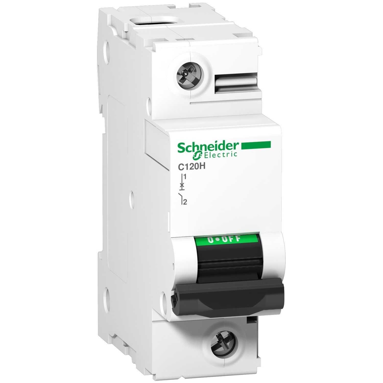 Picture of Miniature circuit breaker (MCB), Acti9, C120H, 1P, 80A, B curve, 15000A (IEC/EN 60898-1), 15kA (IEC/EN 60947-2)