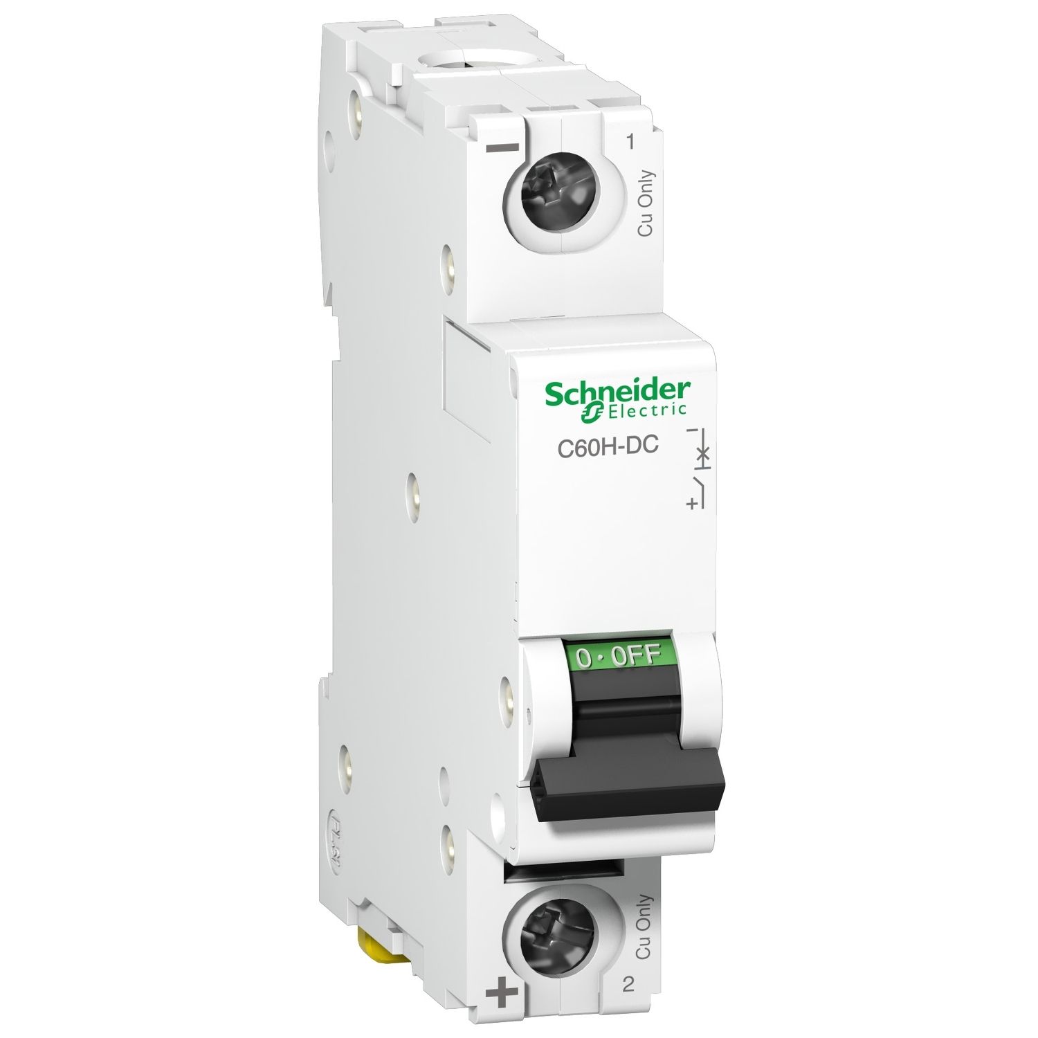 Picture of Miniature circuit breaker (MCB), Acti9, C60H-DC, 1P, 10A, C curve, 6kA (IEC/EN 60947-2)